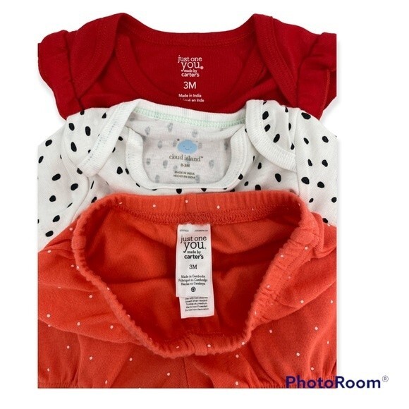 Carters Cloud Island Just One You Baby Lots Of 3 Mixed Clothes Size 3M NWOT - Picture 4 of 5